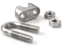 LT 304 Acier inoxydable finition zinc, OEM métrique, Collier de serrage simple pour câble métallique, Collier en U, Pince de serrage, Poinçon