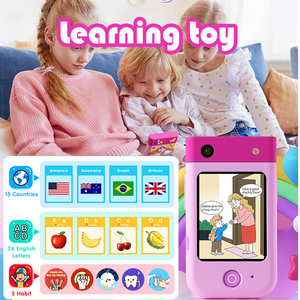 Appareil photo pour filles, garçons, bébés, enfants, jeux musicaux, jouet éducatif rechargeable, écran tactile de 2,8 pouces, CMOS, grand angle 180°, carte SD - Product Image 5