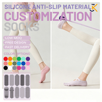 Chaussettes de yoga antidérapantes à cinq doigts pour femmes, avec grip en silicone, pour le Pilates et le sport (vente en gros)