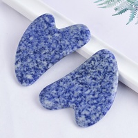 Outil Gua Sha en pierres précieuses naturelles mélangées en forme de cœur, ensemble de pierres Gua Sha en cristal assorties, grattoir d'acupression pour le visage et le corps, logo personnalisé