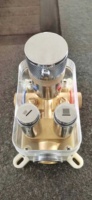 Robinet de douche encastré à deux fonctions avec bouton-poussoir en laiton massif pour mélange eau chaude et froide, système de douche encastré pour salle de bain