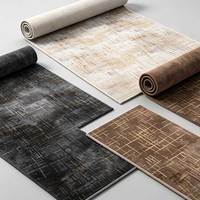 Alfombra Comercial Personalizada con Diseño Abstracto de Cuadrícula en Gris Dorado, para Oficinas, Hoteles, Vestíbulos, Proyectos, Alfombras para Sala de Estar, Alfombras Grandes