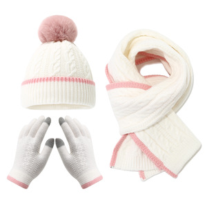 <span class=keywords><strong>Ensemble</strong></span> d'hiver pour enfants prêt à être expédié, 3 pièces, <span class=keywords><strong>bonnet</strong></span> en tricot pour enfants, écharpe, gants tactiles, <span class=keywords><strong>ensemble</strong></span> pour garçons et filles, expédition en 24h - Product Image 3