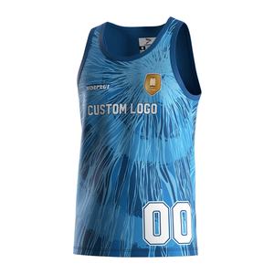 Débardeurs d'entraînement imprimés en promotion, maillots de sport sans manches roses, maillots de rugby personnalisés en coton tricoté - Product Image 1