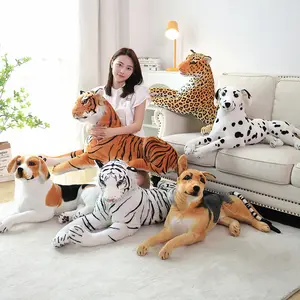 Tigre, chien, léopard et girafe, jouet en peluche durable, personnalisé, simulation de mascotte, animal en peluche