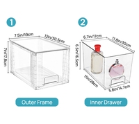 Boîte de rangement cosmétique transparente anti-poussière, grande capacité, type tiroir, pour table de maquillage, organisateur de soins de la peau et de maquillage