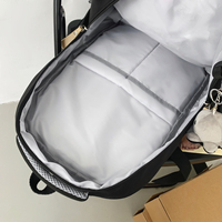 Fashion ransel siswa kuliah, nilon tahan air ritsleting ransel versi Korea ransel remaja