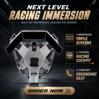 Plateforme de mouvement 6 DOF pour simulateur de course, machine de jeu de conduite à 3 écrans, équipement d'arcade de course immersif à monnayeur
