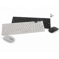Siyah kablosuz klavye ve fare seti PC Tablet ve iPad ofis bilgisayar Combo için stok ürünleri ile