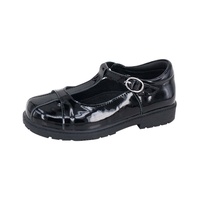 CHOOZII Chaussures habillées pour enfants personnalisées en gros, style T-bar, avec boucle classique, en cuir verni noir de qualité supérieure, pour filles, idéales pour l'école