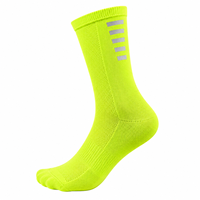 Chaussettes de sport respirantes à compression côtelée avec logo personnalisé réfléchissant pour la sécurité à vélo