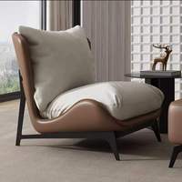 Fauteuil de détente italien moderne avec ottoman, mobilier d'appoint confortable pour la maison, le bureau, la chambre ou l'appartement, idéal pour le salon