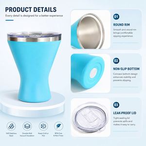 Verre à martini isotherme en acier inoxydable de 10 oz avec logo personnalisé pour piscine, plage, patio, fête - Product Image 3