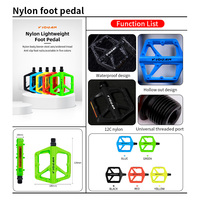 Pédales de VTT, pédales de vélo de montagne, pédales légères en fibre de nylon pour BMX MTB 9/16"