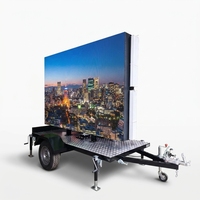 Écran LED P5 2560x1280mm Haute Définition Pleine Couleur, Écran Vidéo LED Rotatif à 360° pour Remorque, Affichage LED pour le Transport