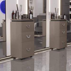 Z Modern Wood Barber Shop & Beauty Salon Storage <b>Trolley</b> Cart with Strong Load Bearing - Product Image 2