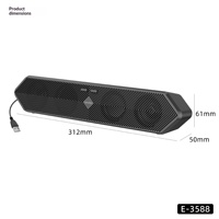E3588 Soundbar USB Plug & Play Tunggal 5.4 2.0 Speaker Stereo dengan Kontrol Sentuh untuk PC Laptop dan Smartphone