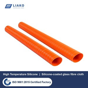 Ducto de Fibra de Vidrio Recubierto de Silicona para Altas Temperaturas LT-436, Doble Capa con Espiral de Alambre de Acero, -70 a 300°C, DI 13-600mm, para Extracción - Product Image 1