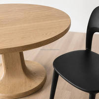 Table à manger ronde en bois de style moderne du milieu du siècle, 60 pouces, meubles de salle à manger, taille personnalisable