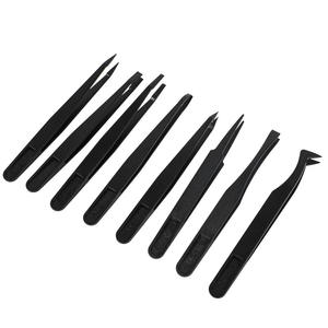 Pince à épiler antistatique en fibre de carbone rigide, à tête ronde, à large ouverture, à tête plate, outil de réparation - Product Image 1