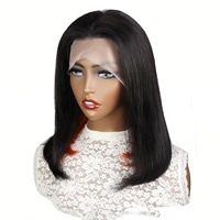 Peluca frontal de encaje transparente de cabello virgen vietnamita 13x4 doblemente estirado para mujer, ideal para bob, cabello Remy al por mayor