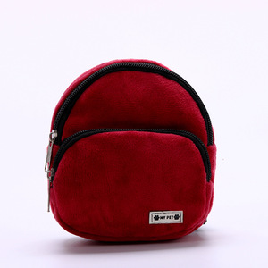 Mochila para perros con cremallera, bolso de hombro para mascotas de lana para gatos, perros pequeños, bolsillos dobles para golosinas, juguetes, incluye Clip para correa - Product Image 3