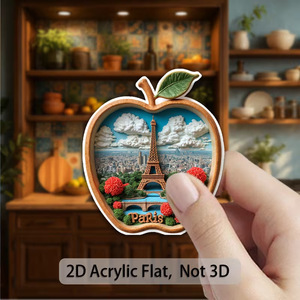 Magneti per Frigorifero 2D in Acrilico della Torre <span class=keywords><strong>Eiffel</strong></span> di Parigi, Francia, per Appassionati di Viaggi - Product Image 1