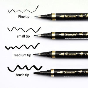Deli — stylo de <span class=keywords><strong>calligraphie</strong></span> noire, ensemble de marqueurs à brosse pour débutants, 4 tailles - Product Image 1