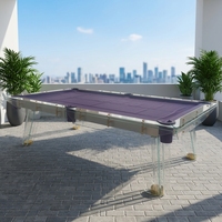 Table de billard multifonctionnelle et minimaliste en verre trempé, style moderne, la plus populaire, 2-en-1, étanche, 7, 8 et 9 pieds