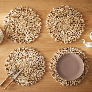 Decoración <span class=keywords><strong>de</strong></span> <span class=keywords><strong>mesa</strong></span> <span class=keywords><strong>de</strong></span> macramé, juego <span class=keywords><strong>de</strong></span> manteles individuales bohemios hechos a mano, <span class=keywords><strong>tapetes</strong></span> combinados <span class=keywords><strong>tejidos</strong></span> <span class=keywords><strong>de</strong></span> paja <span class=keywords><strong>de</strong></span> maíz Natural para <span class=keywords><strong>mesa</strong></span> <span class=keywords><strong>de</strong></span> comedor, cocina - Product Image 1