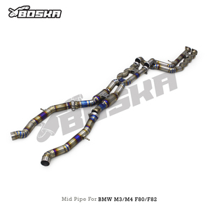 Tubo de Escape OEM Boska de Titanio de 70 mm/2.75 Pulgadas para BMW M3/M4 F80/F82 3.0T 2014-2019, Tubo Central Ligero de Igual Longitud - Product Image 4