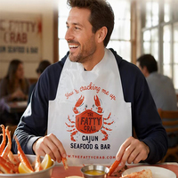 Penjualan Panas Bib Plastik Sekali Pakai untuk Dewasa, Motif Lobster/Kepiting, Cocok untuk Restoran, Ukuran Dewasa