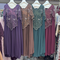 Vêtements islamiques modernes, abaya de luxe, manches à plumes, robe maxi à paillettes, robe de soirée ample et élégante, kaftan pour l'Aïd