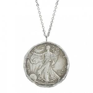 הלחמה ארצות הברית הגברת החירות אהבה מטבע שרשרת תליון אופנה וינטג משובח מצופים שרשרת נירוסטה תכשיטים - Product Image 3