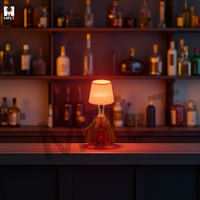 Lampe de table portable sans fil rechargeable pour hôtel, restaurant, maison, ambiance décorative, en tissu ABS moderne avec LED RGB