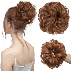 Anneau élastique bouclé pour perruque naturelle pour femme, effet volumineux, simulation de chignon, en fibre haute température, sac de rangement pour perruque - Product Image 2