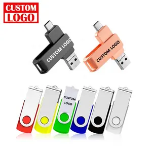 USB-USB-Flash-Laufwerk aus Kunststoff und Metall mit verschiedenen Stiften
