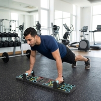 Planche de musculation pliable multifonctionnelle en ABS avec système de codage couleur pour l'entraînement de force, équipement de fitness portable pour la maison
