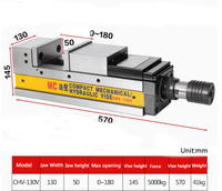 Étau hydraulique mécanique compact MC CHV130V de haute précision pour centre d'usinage CNC