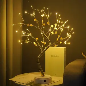 Palmy décoration de bureau érable arbre lumière adaptateur alimenté lumière chaude lumières de noël arbre