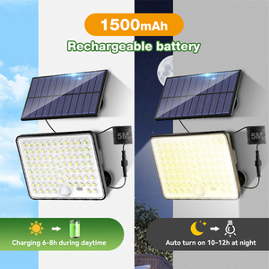 Opération facile ABS 1.5W IP65 Étanche Extérieur Rue Jardin Smd2835 Télécommande Sparated LED Capteur Solaire Applique Murale - Product Image 2