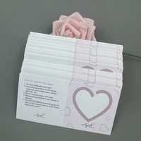 Carte de remerciement en papier rose pliée au centre, personnalisée en usine, avec conception gratuite, pour les petites entreprises