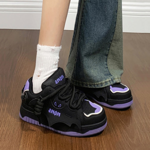 Scarpe stringate Guangzhou [<span class=keywords><strong>Black</strong></span> Warrior] Designer Tendenza Nazionale <span class=keywords><strong>Batman</strong></span> Bread Sneakers con suola spessa e rialzata da uomo unisex - Product Image 4