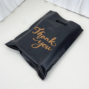 Bolsas de Regalo de Plástico Negras de Fábrica de Yiwu para Venta Mayorista Transfronteriza, Bolsas Planas de Cuatro Dedos para Ropa, Bolsas de Compras, Bolsas de Agradecimiento - Product Image 4