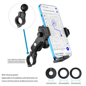मोटरसाइकिल फोन धारक के साथ वाइब्रेशन डैपेनर एंटी-चोरी फोन माउंट हैंडलबार सेलफोन धारक - Product Image 4