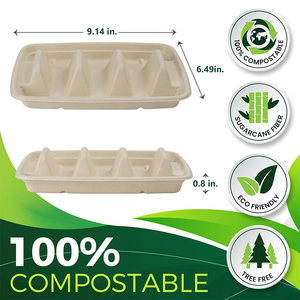 Biodegradable Sugarcane 100 Pack <strong>Disposable</strong> Biodegradable Compostable <strong>Taco</strong> to Go Box Sugarcane Bagasse Takeaway <strong>Taco</strong> <strong>Holder</strong> - Product Image 2