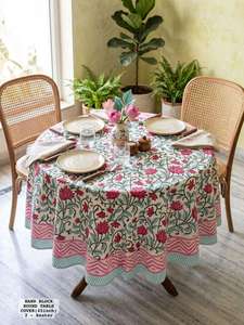 Unique Design Round <b>Table</b> Cover Cotton Printed Reusable Dining <b>Protector</b> For Home Decor Available At Wholesale Price - Product Image 1