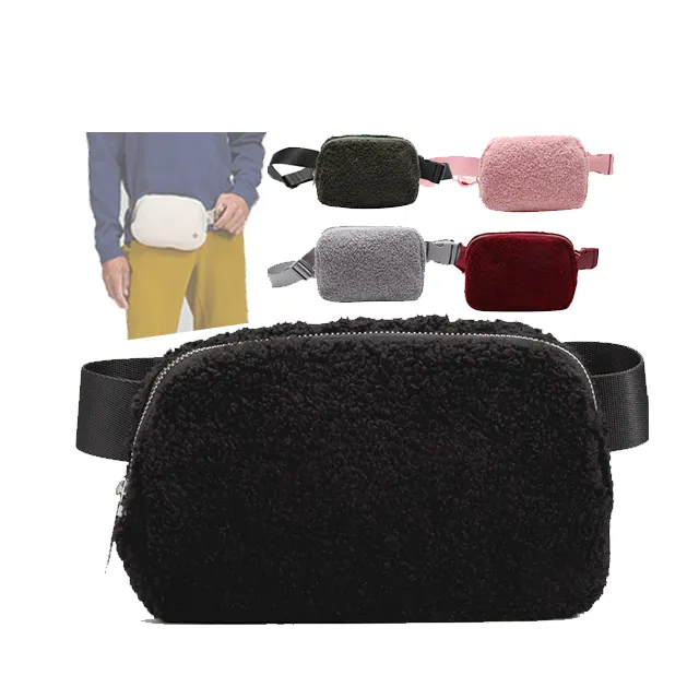 Stock New Multi Colors Everywhere Belt Bag with Card Holder Wallet for Women Crossbody Sherpa Travel Waist Bag Fanny Pack