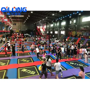 New Game Large Kids trampoline park with Rope course and Climbing Wall,Soft Indoor Playground Equipment with Ocean ball