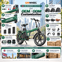 Vélo électrique pliable QMWHEEL F30 Pro UK Warehouse, 20 pouces, 250W, 48V 45Ah, longue autonomie